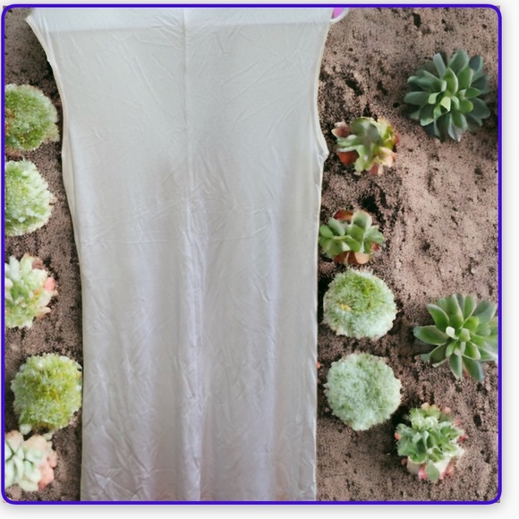 Trina Turk White Stretch Dress/ Cover Up Gold Detail - Picture 3 of 5